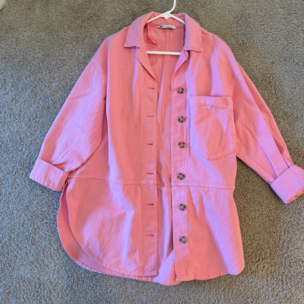 Zara Pink Button Down Jacket